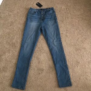 Fashion Nova medium wash Multi-button skinny jeans